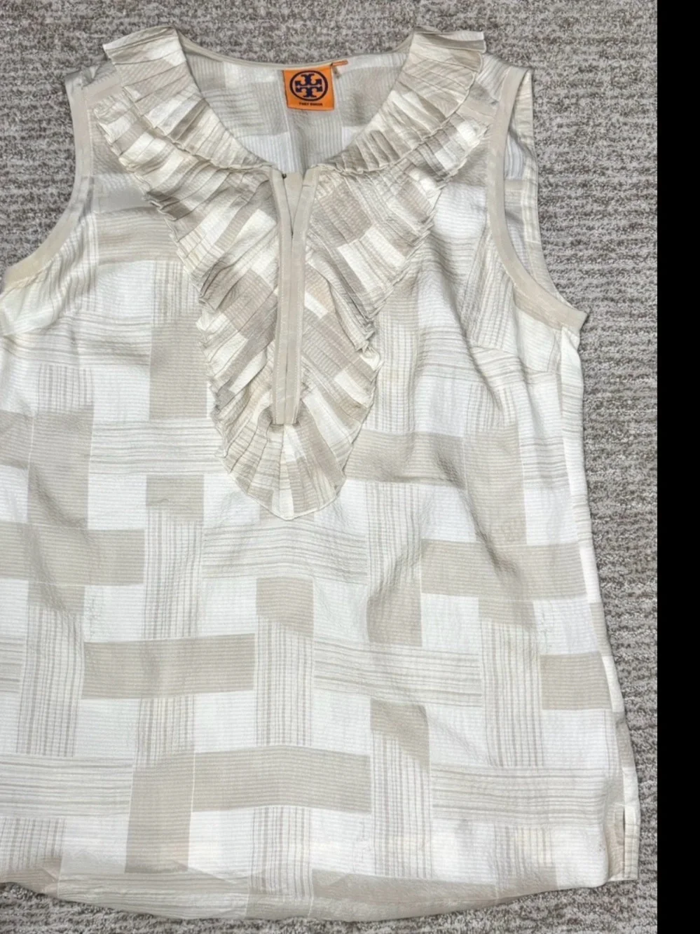 Tory Burch Beige/Tan Women's Blouse Size 8 (Medium)
